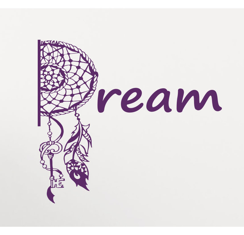 Décalcomanie murale mehndi rêve catcher, Violet