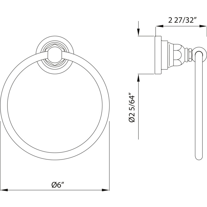 San Giovanni Towel Ring, Polished Chrome