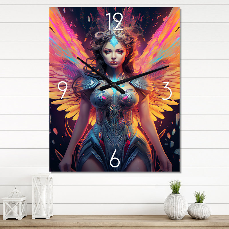 Horloge murale Glorious Angel Goddess Radiance I - Fashion Woman, H 28 po x l 12 po x P 1 po