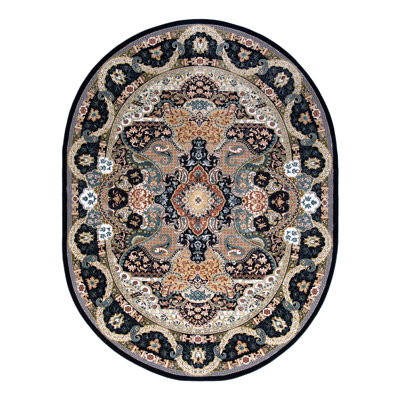 Eleanor Oriental Navy Blue/Ivory Area Rug
