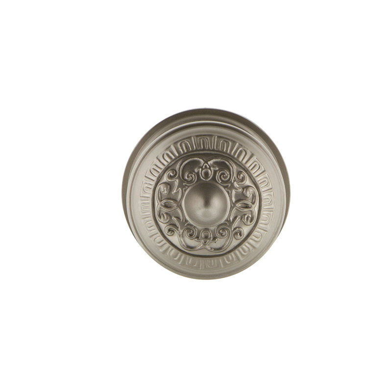 Classic Rosette with Egg & Dart Door Knob, Satin Nickel