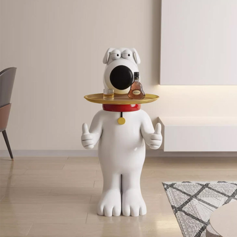 Grande décoration pour chien sur plateau en résine pour jouets tendance