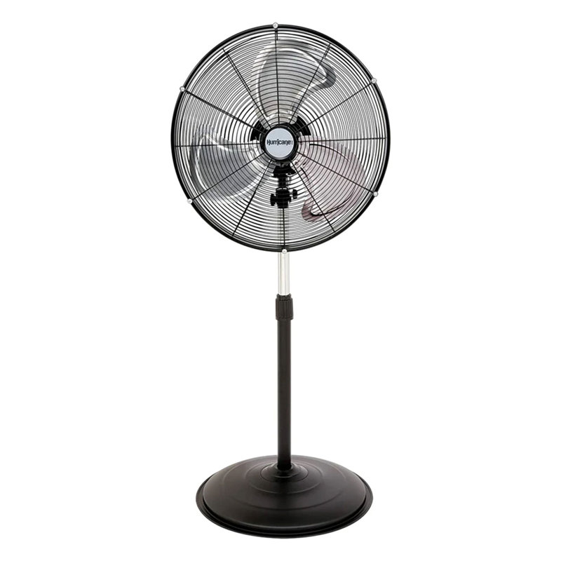 Hurricane Black 20" Oscillating Metal Stand Fan with Adjustable Height