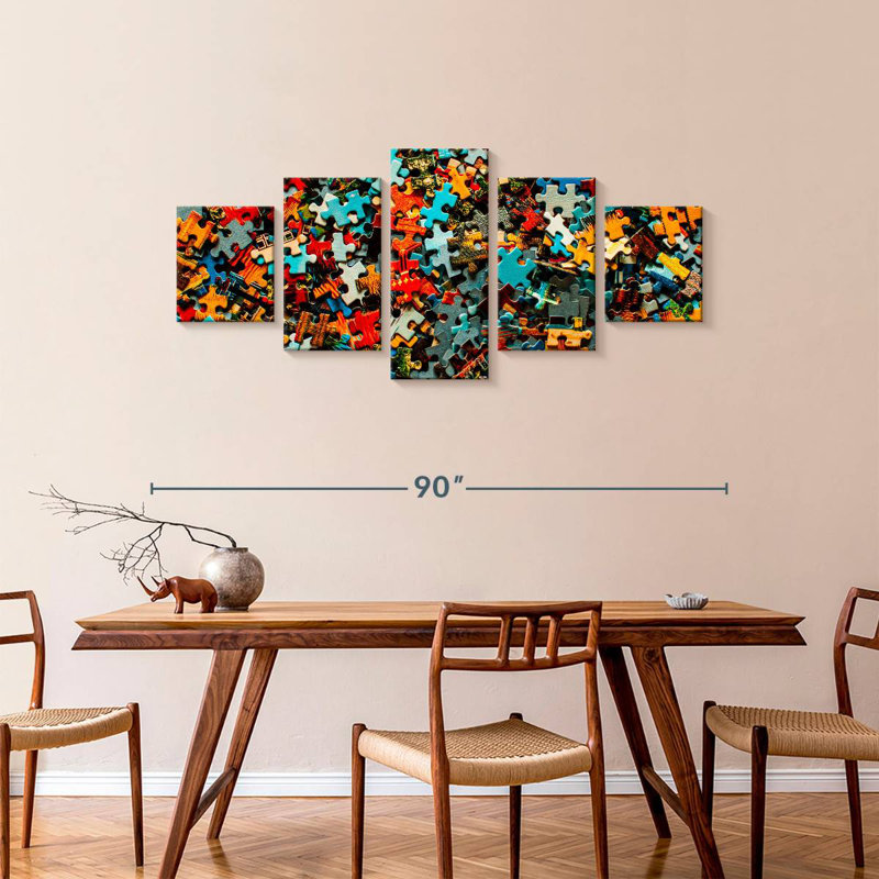 'Puzzle Pieces, 36" H x 80" W