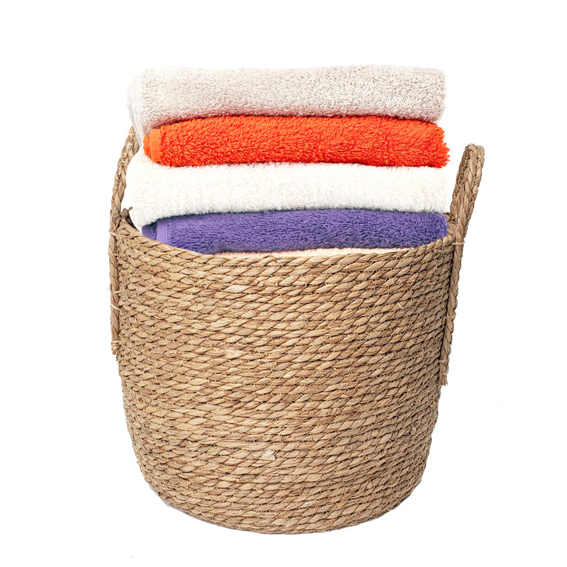 Simple Elements Rattan Basket, 12" H x 14" W x 14" D