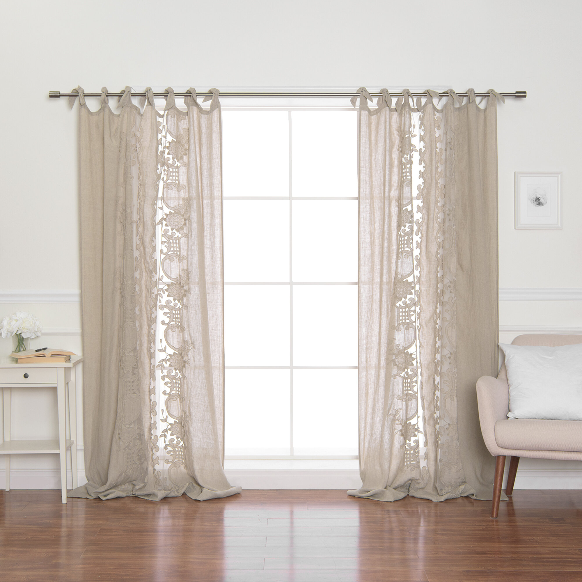 Best Home Fashion, Inc. Linen Semi-Sheer Curtain Panel & Reviews