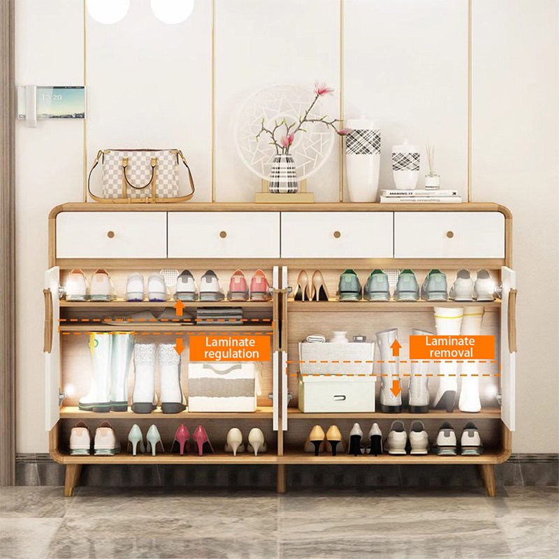 Rangement pour chaussures en bois manufacturé Burlywood