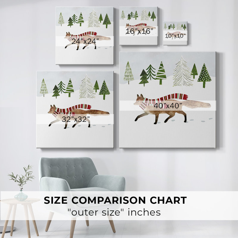 Woodland Christmas II - impression sur toile tendue, H 16 po x l 16 po x P 1,5 po