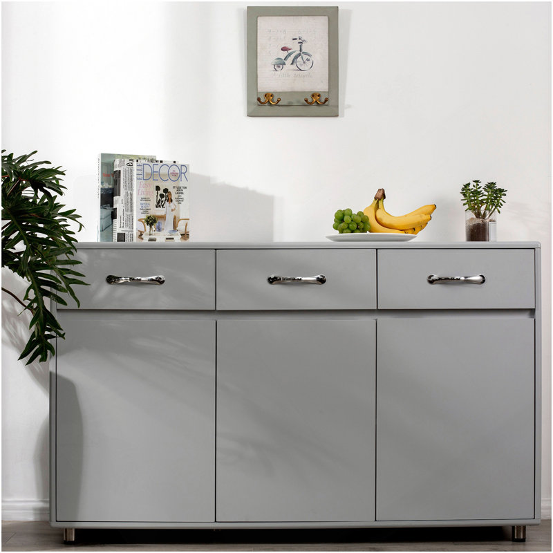 Three Doors Side Table-Grey