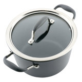 Anolon Advanced Home Hard Anodized Nonstick Saucepot With Lid, 4.5 Quart