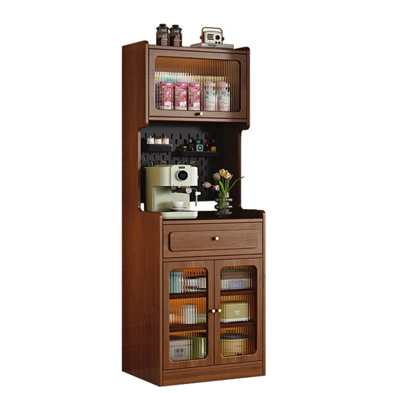 19.69" Vintage Tall Sideboard, Narrow Freestanding Cabinet with Pegboard for Small Spaces, Multi-functional Tableware Storage Cabinet for Kitchen