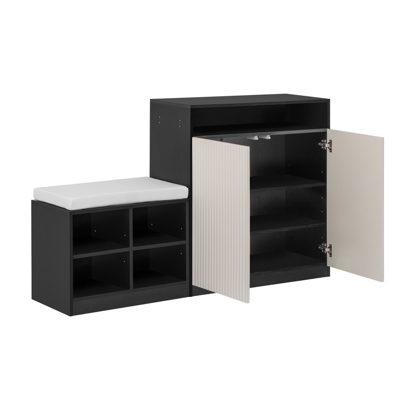 Wayfair Removal East Urban Home U_Style Livingroom Cabinet With Shoe Bench, 2 Doors And ...