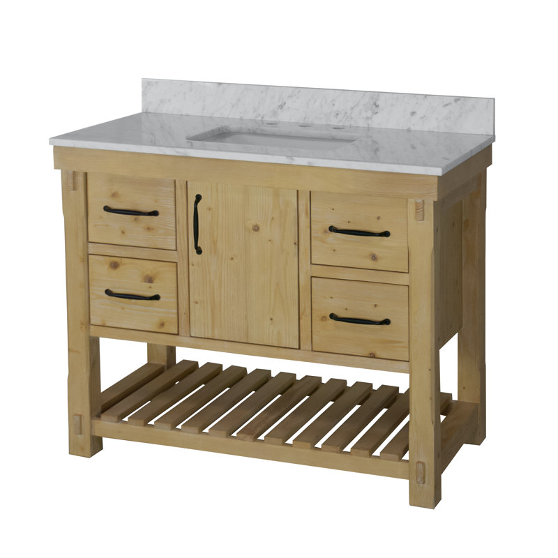 Gola 42'' Single Bathroom Vanity with Carrara Marble Top