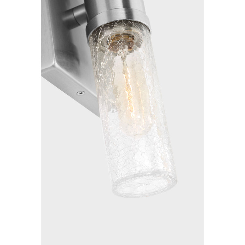 Keaton Two Light Vanity, Crackle, Brushed Nickel, 16" H x 5" W x 3.63" D