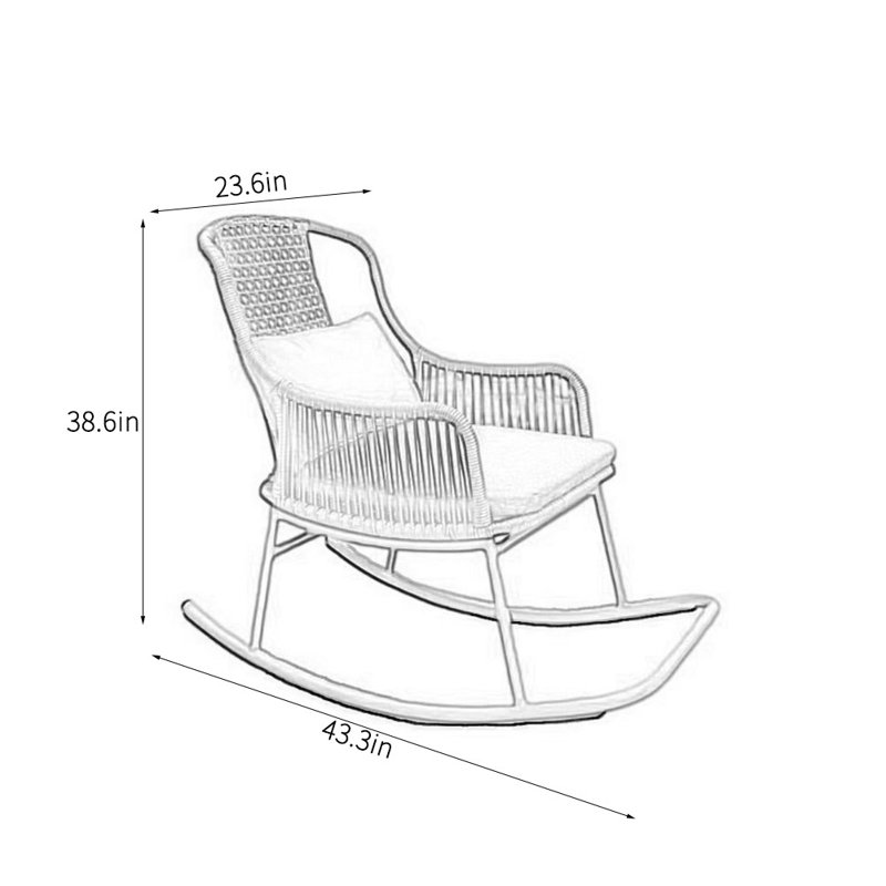 Fauteuil à bascule en rotin, Brun