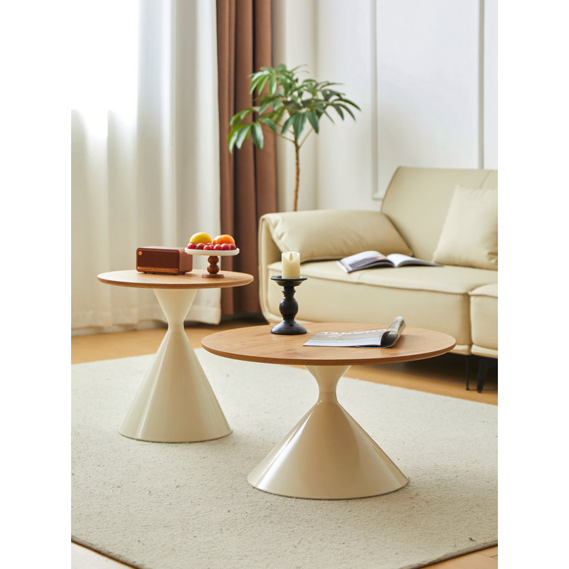 TABLE RONDE BLANC + BOIS