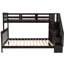 Lit superposé à escalier avec garde-corps et rangement, lit simple à finition, rangement pratique pour la chambre à coucher-1277323778