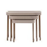 Lisbon Nesting Tables, Set Of 3 - Silken Cream/Bronze