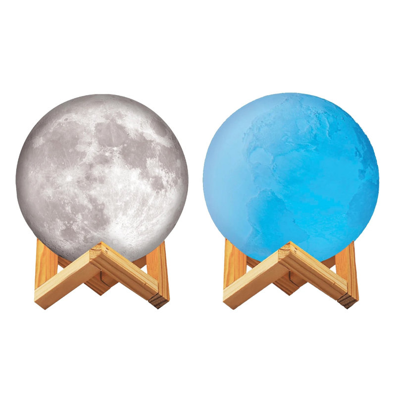  Moon Earth 3d Lamp, White