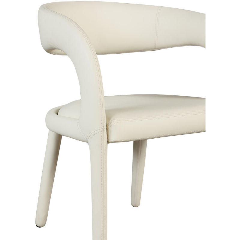 Chaise en similicuir Sylvester, Cuir crème végétalien
