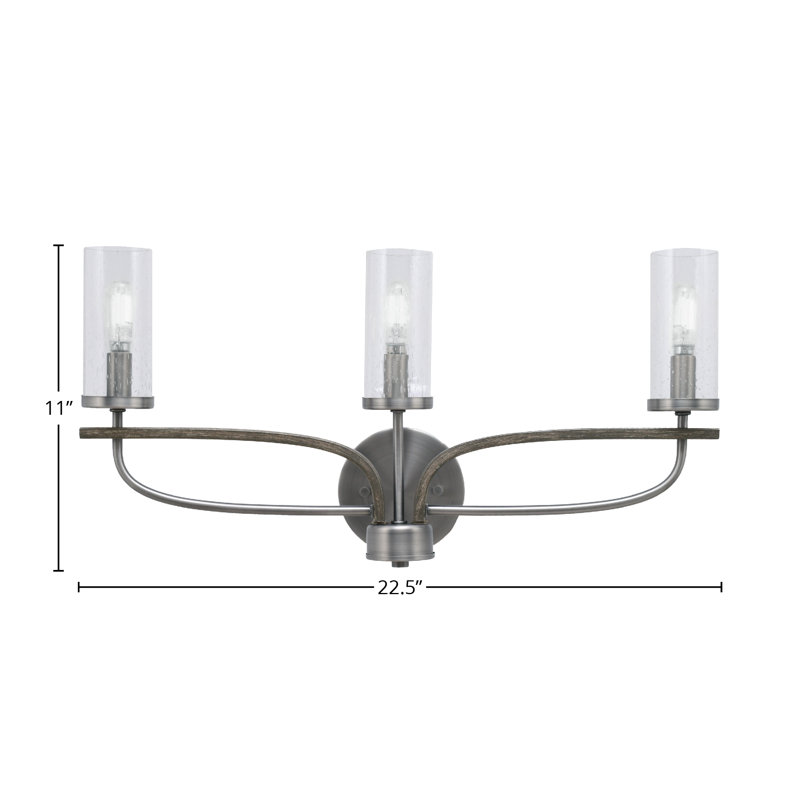 Monterey 3 Light Bath Bar, Gray