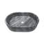 Lavabo vasque ovale en marbre naturel pour salle de bain, couleur grise, semi-poli, drain pré-percé Elegance fabriqué à la main, sophistication finie