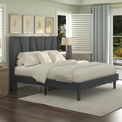Upholstered Wingback Bed