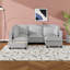 Ensemble de canapé modulaire moderne en chenille en U de 90 po, canapé modulaire avec repose-pieds mobile, table basse avec dispositifs de chargement cachés-779820714