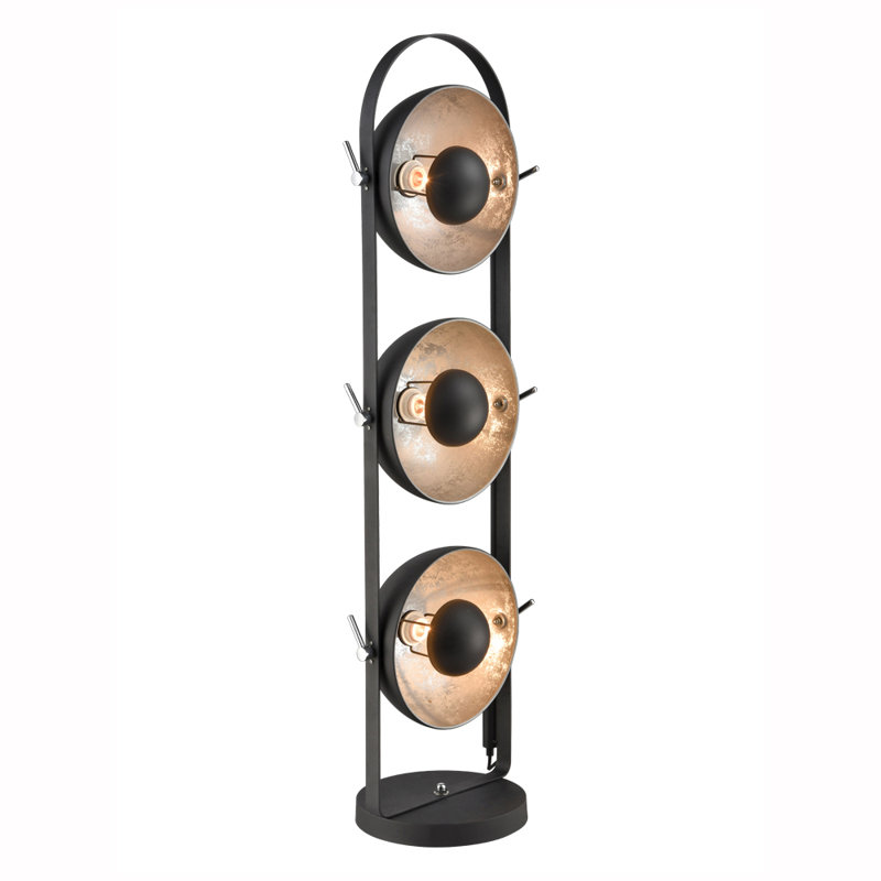Abdelkarim 128cm Column Floor Lamp, Black/Silver