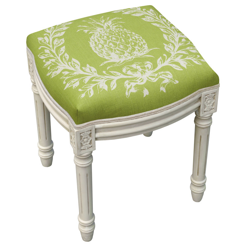 Pineapple Solid Wood Accent Stool, Chartreuse Green