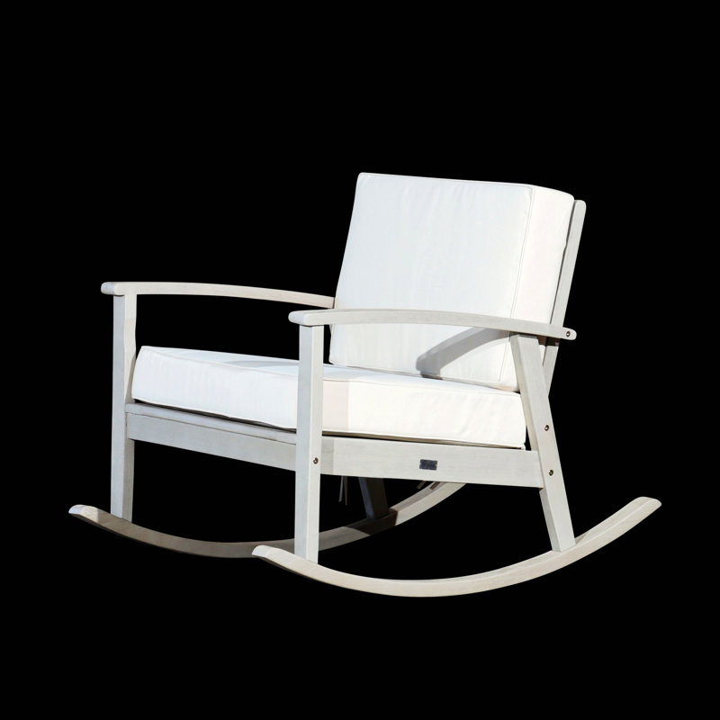 Chaise berçante en bois massif Ingibergur, Bourgogne, Gris