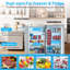 4,4 pieds cubes Mini réfrigérateur Ft avec congélateur - intérieur spacieux, tablettes en verre réglables, tiroir à légumes, porte réversible et fonctionnement silencieux, parfait pour les dortoirs et les petits espaces