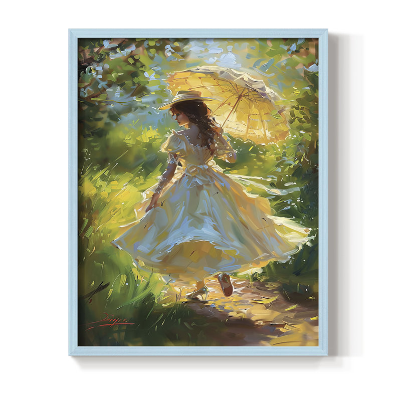«WOMEN Series DCCIV», reproduction encadrée - bois massif, H 11 po x l 9 po, Bleu