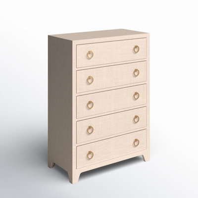 Commode en raphia 5 tiroirs Cleo