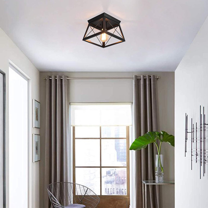 Demetrious 1-Light 25cm Flush Mount, Black