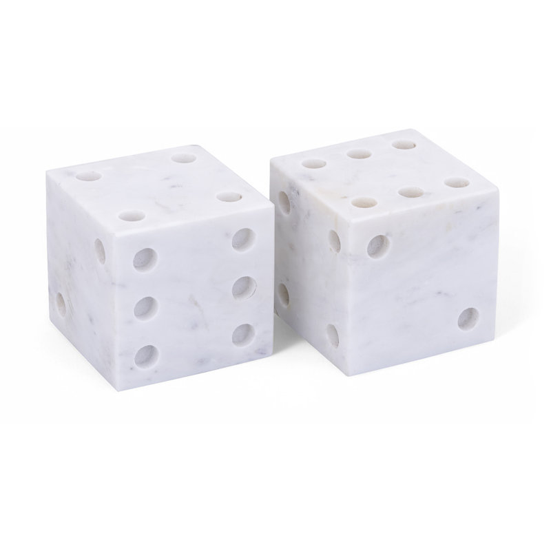 Dice marbre figurines et sculptures abstraites, Blanc