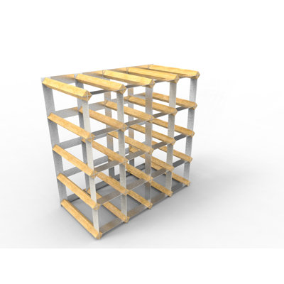Tabletop Wine Rack Bamboo 16 Bottle Holder Wood Storage Kitchen Bar Countertop