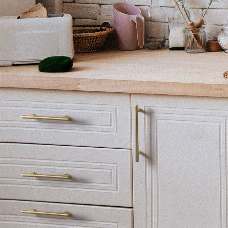 7.5" Center to Center Handle Pull, Light Brushed Brass