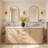 Cloverfield 60'' Double Bathroom Vanity with Cultured Marble Top-93496137-93496138
