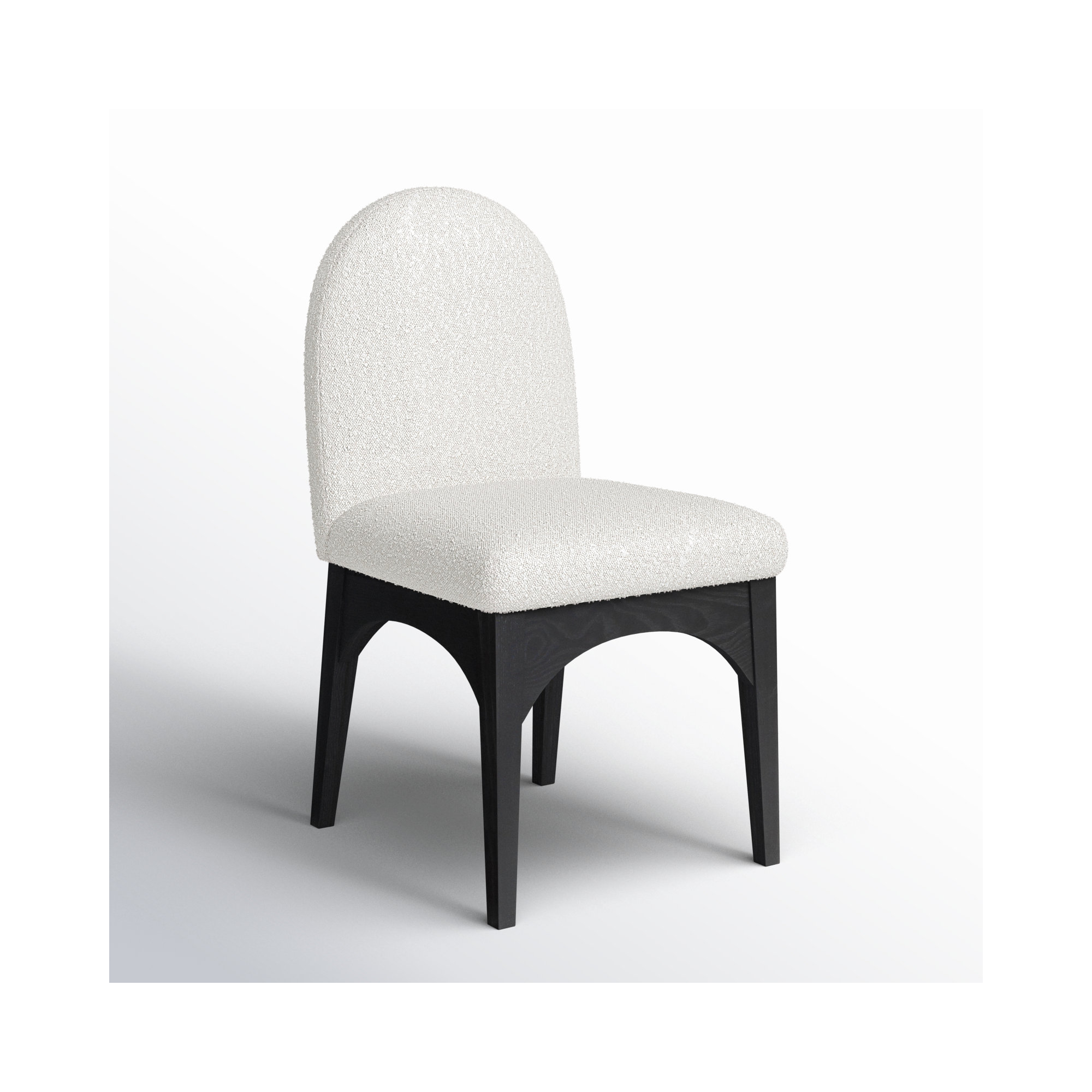 Charith Dining Chair, Cream Boucle, Black