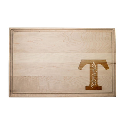 Floral Monogram - T Cutting Board