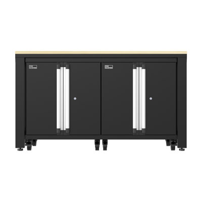 ProGarage 3 Piece Cabinet & Workbench Table Set