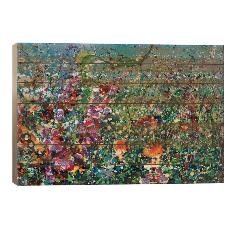 «Everara Whimsical Spring On Wood» par Olena, reproduction d'art, H 18 po x l 26 po x P 1,5 po