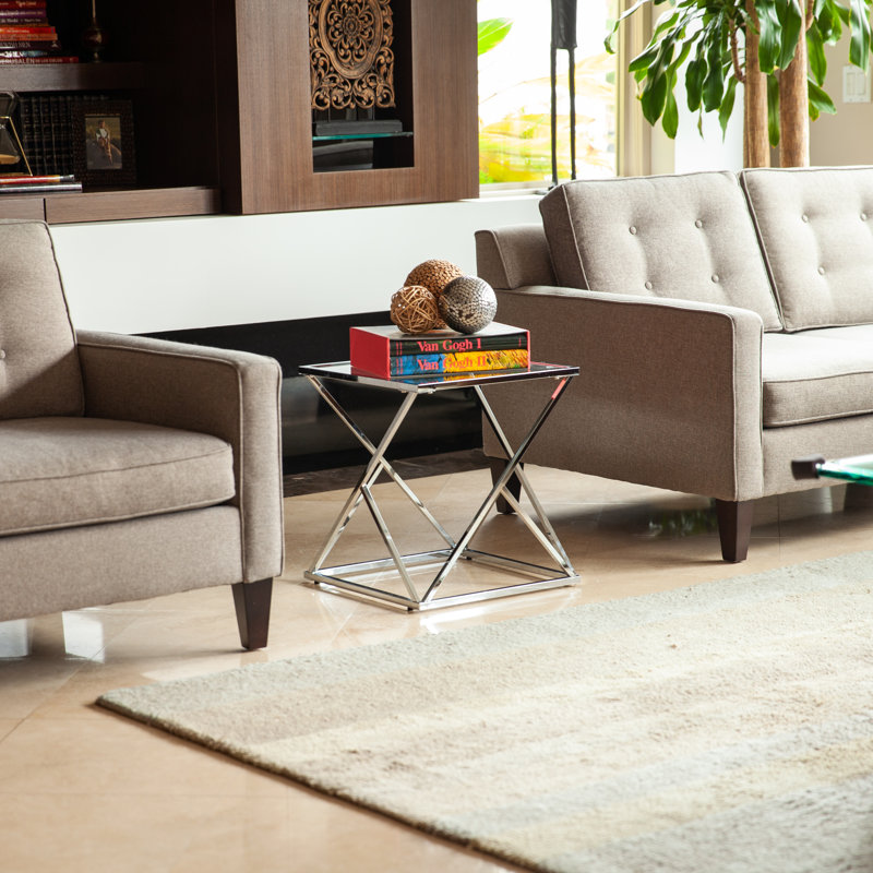 Table de bout Changa, Transparent, Chrome