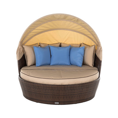 Lillian 148cm Wide Wicker Patio Daybed with Cushions