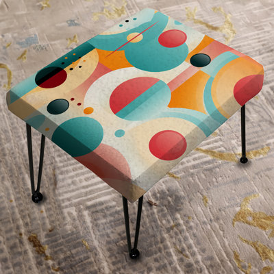 Retro Geometric Spheres Illusion - Vintage Rectangle Ottoman