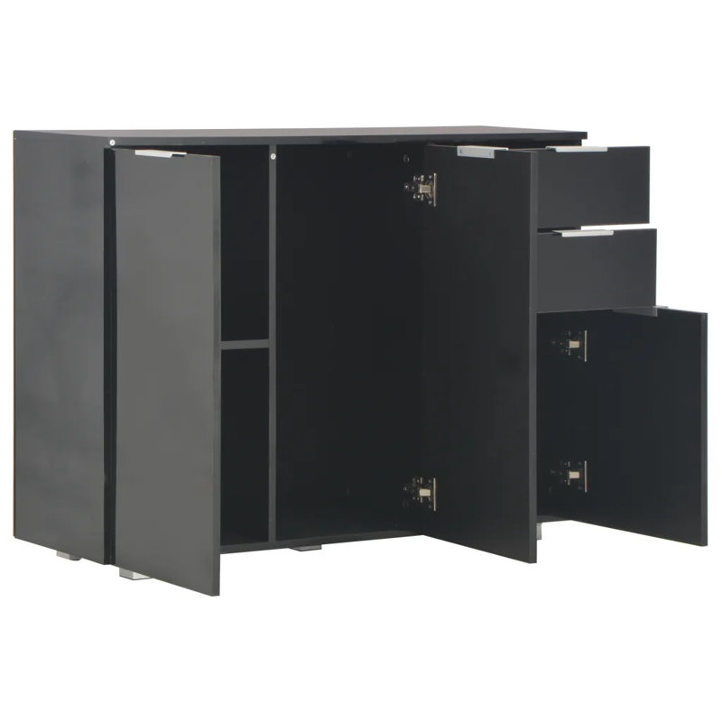 Sideboard High Gloss 107x35x80.5 cm, Black