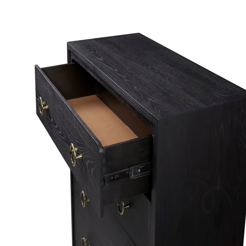 Commode 5 tiroirs au fini poivre