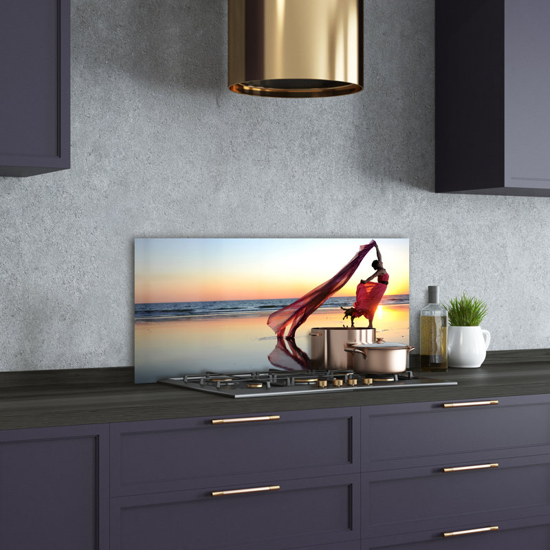 Herne 50cm W x 100cm L Glass Peel and Stick Panel