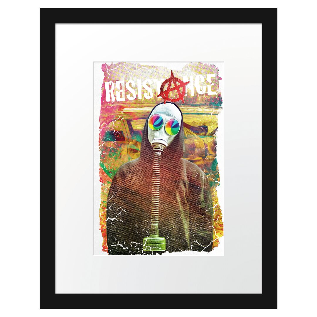 Gerahmtes Poster Resistance White